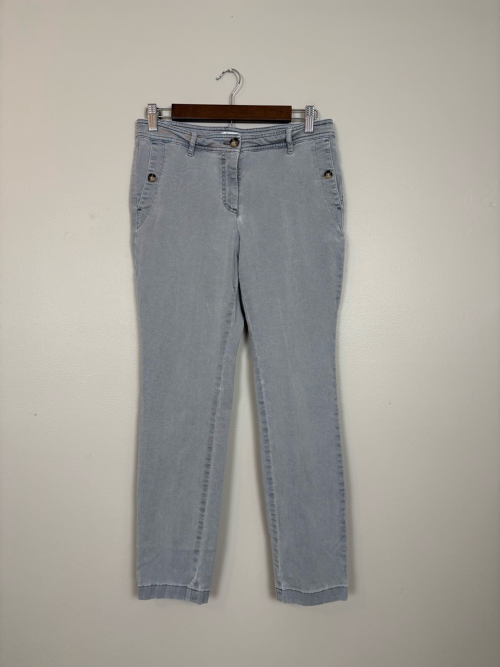 J Jill Jeans Womens 8 Petite Washed Gray Straight Leg Denim